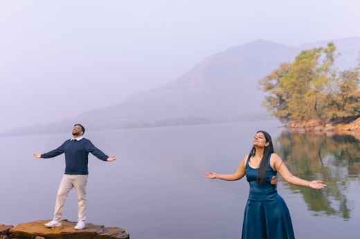 Outdoor pre wedding photography in Baner Pune with scenic backdrops