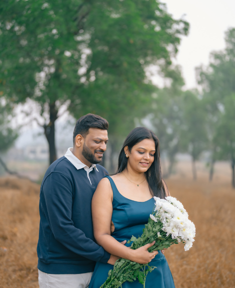 Pre wedding photography in Pune couple Sneha and Rohan at Lavasa lakeside golden hour