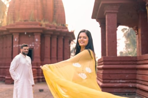 Romantic couple portrait from a pre-wedding shoot in Baner Pune.