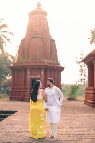 Outdoor pre-wedding photography in Baner Pune featuring natural lighting.